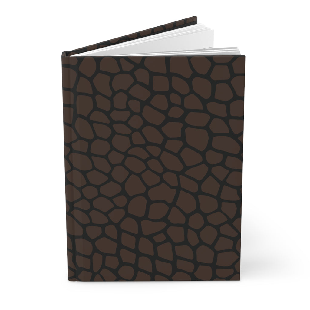 Brown Giraffe Print Hardcover Journal Lined Notebook for Notes & Planning, Brown/Black