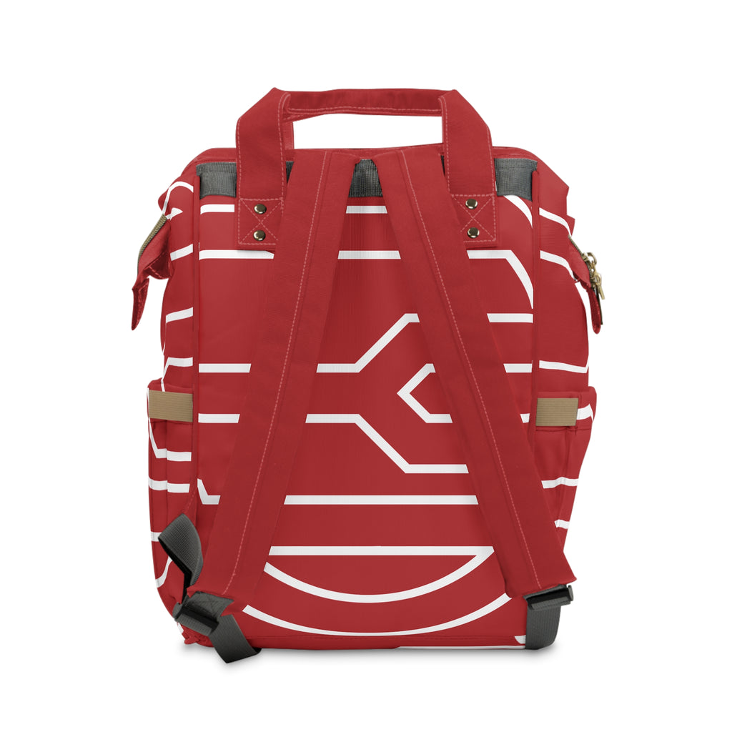 The Signia Custom Monogram Collection Multifunctional Backpack Carryon Bag, Red/White