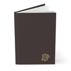 The MonoTone Monogram Hardcover Journal Lined Notebook for Notes and Planning, Dark Brown
