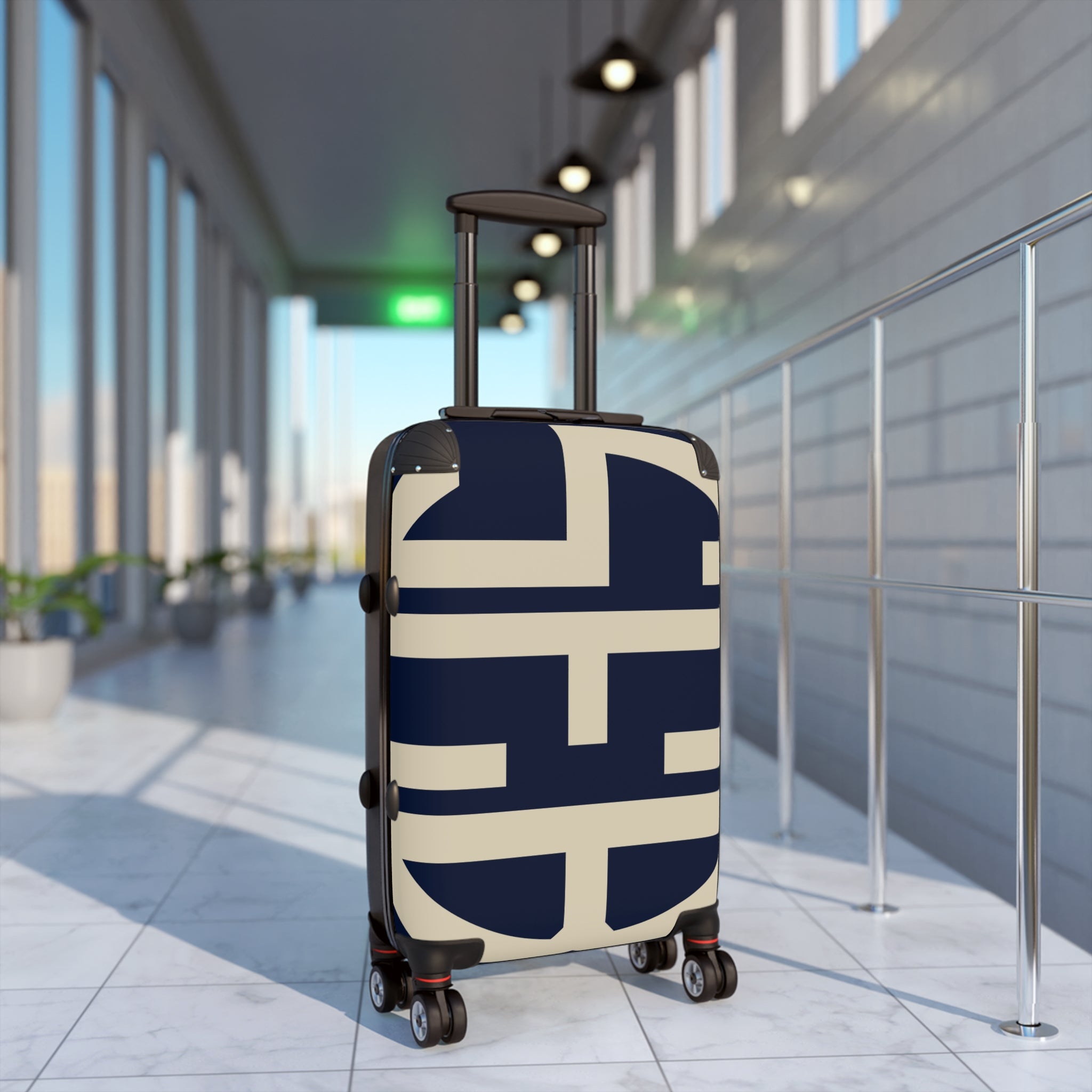 Signia Block Hard-Shell Luggage, Navy & Cream