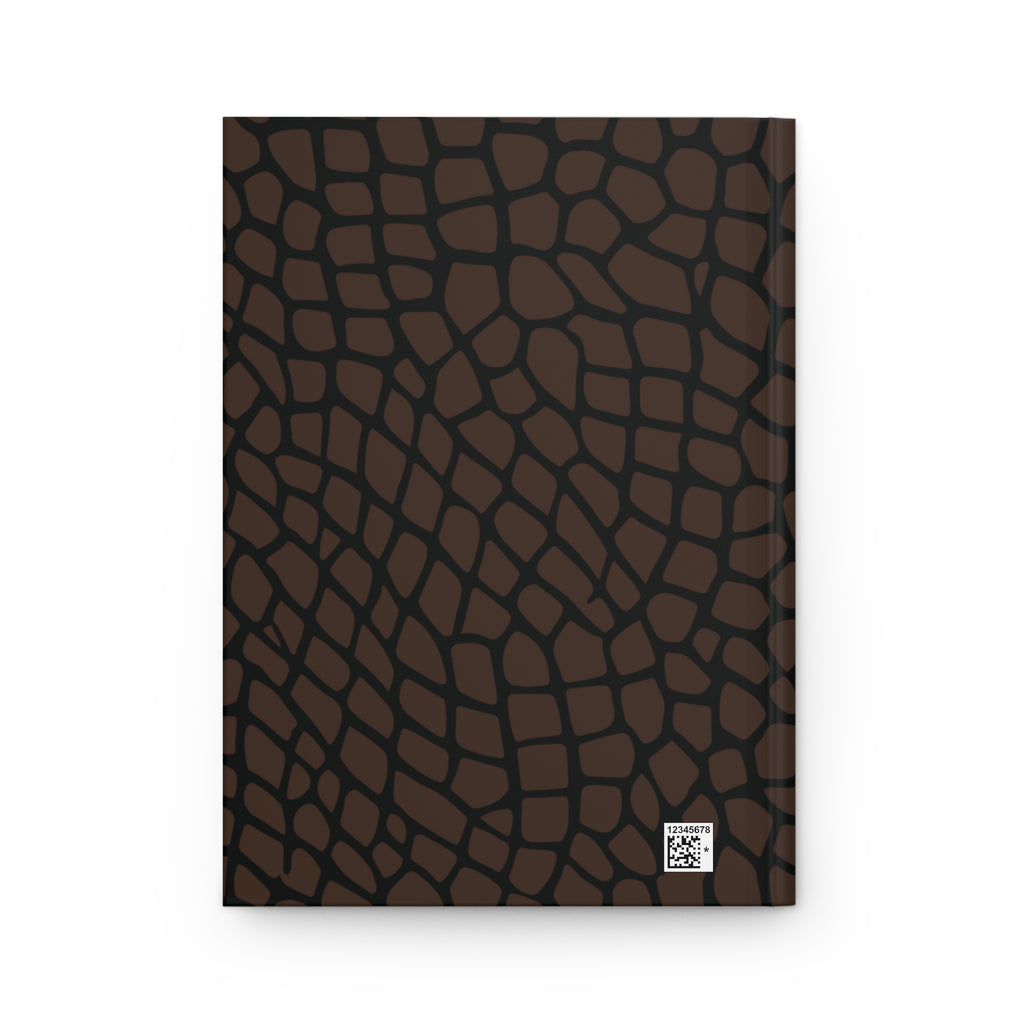 Brown Giraffe Print Hardcover Journal Lined Notebook for Notes & Planning, Brown/Black