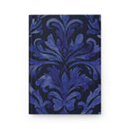 Blue Damask Hardcover Journal Lined Notebook for Notes & Planning
