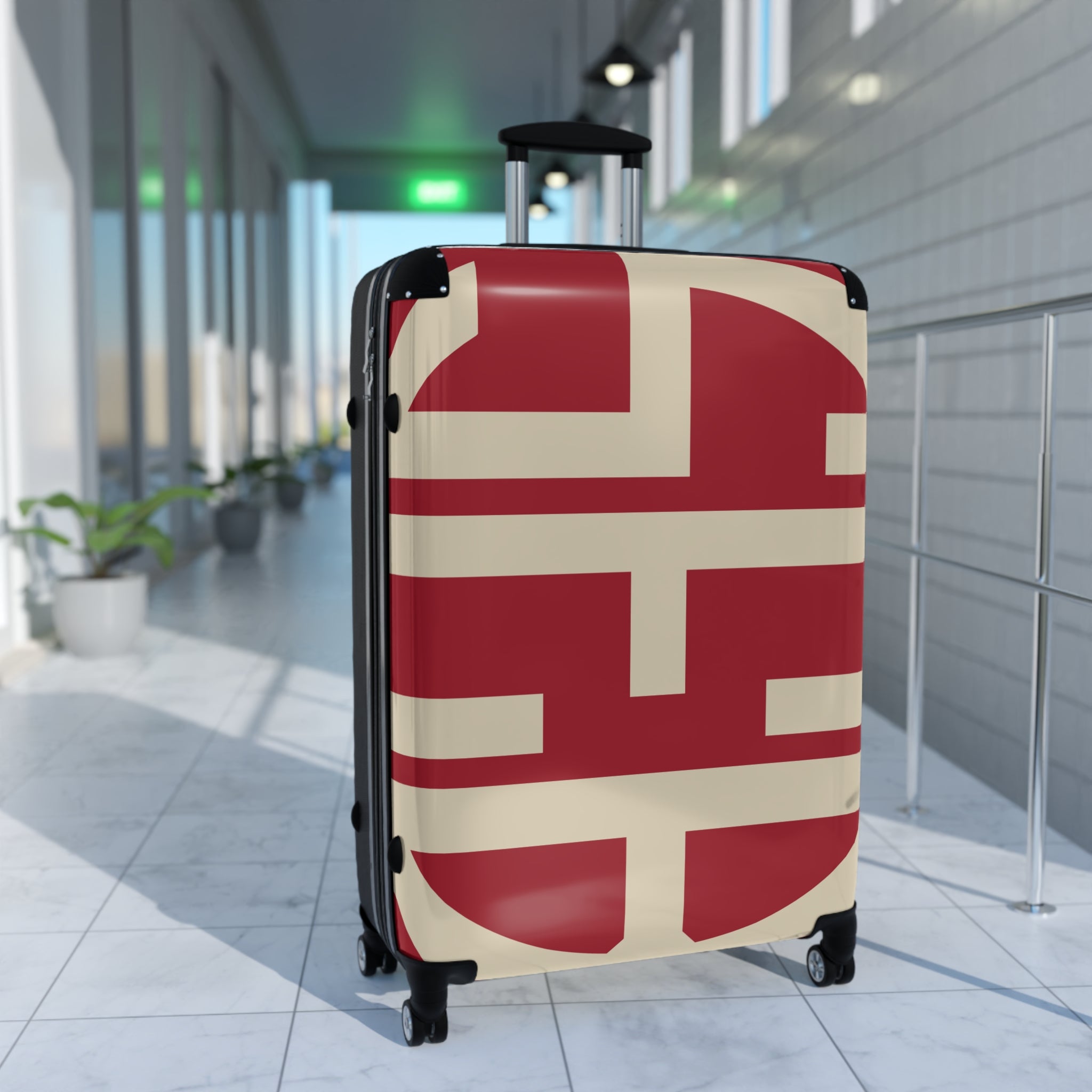 Signia Block Hard-Shell Luggage, Red & Cream