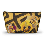 Tribal T-Bottom Multipurpose Organizer Toiletry Travel Pouch, Gold/Brown