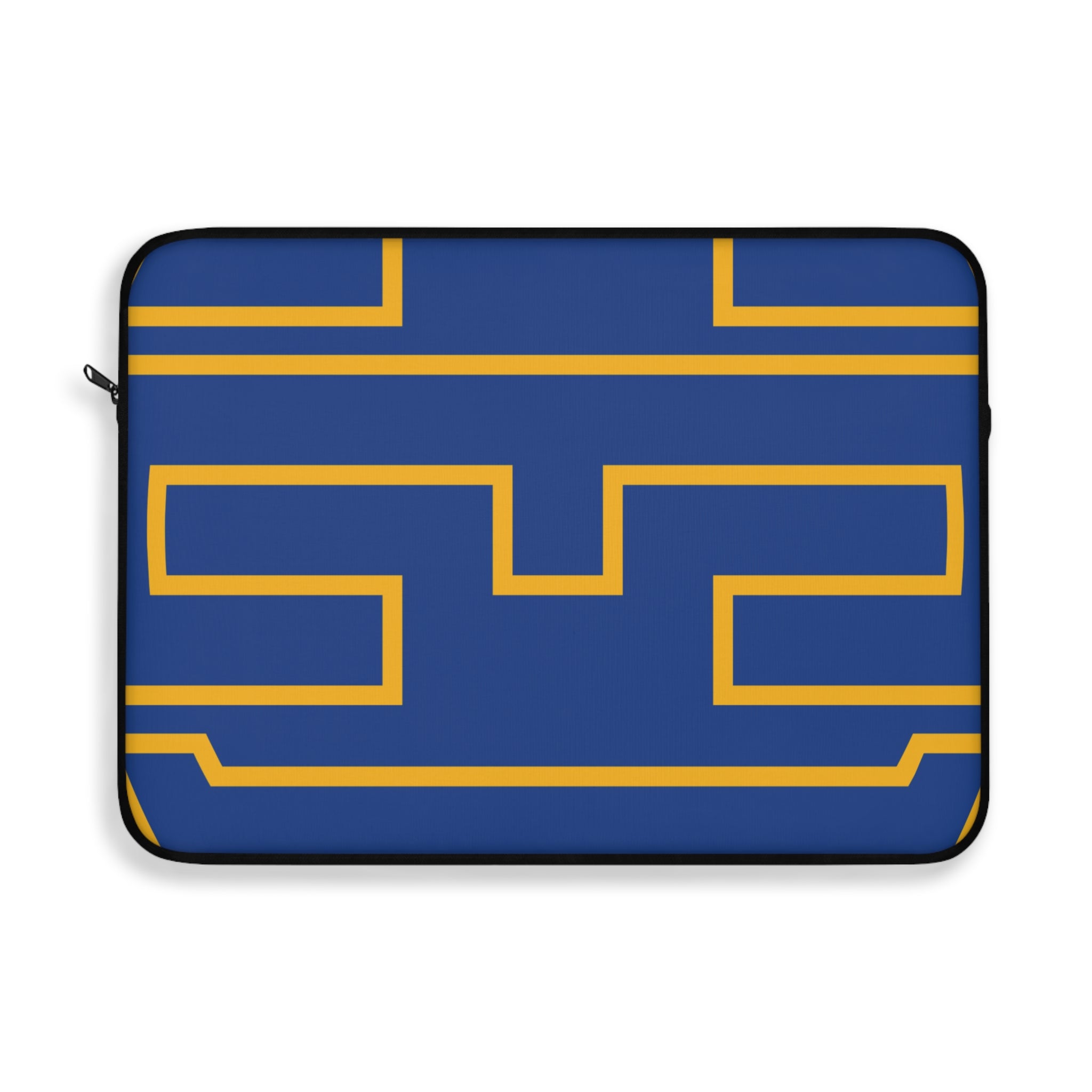 The Signia Custom Monogram Laptop Sleeve, Blue/Yellow Gold