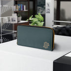 The MonoTone Monogram Zipper Wallet, Teal Blue