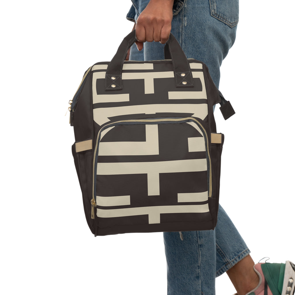 Signia Block Commuter Backpack, Coffee Bean & Cream
