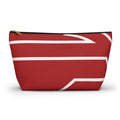 The Signia Custom Monogram Geometric T-Bottom Multipurpose Organizer Toiletry Travel Pouch, Red/White