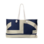 Signia Block Packable Tote, Navy & Cream