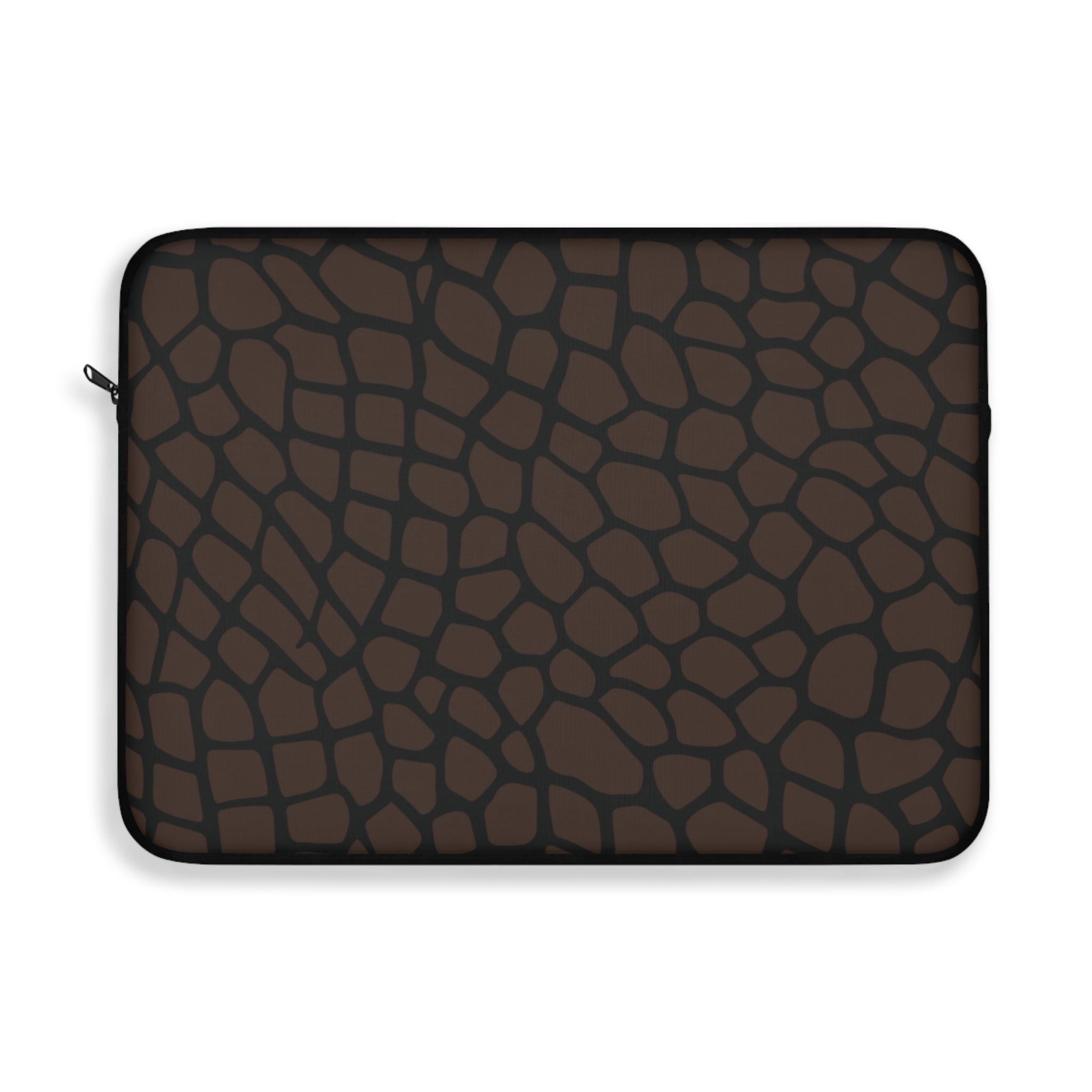 Brown Giraffe Print Laptop Sleeve Protective Case, Brown/Black
