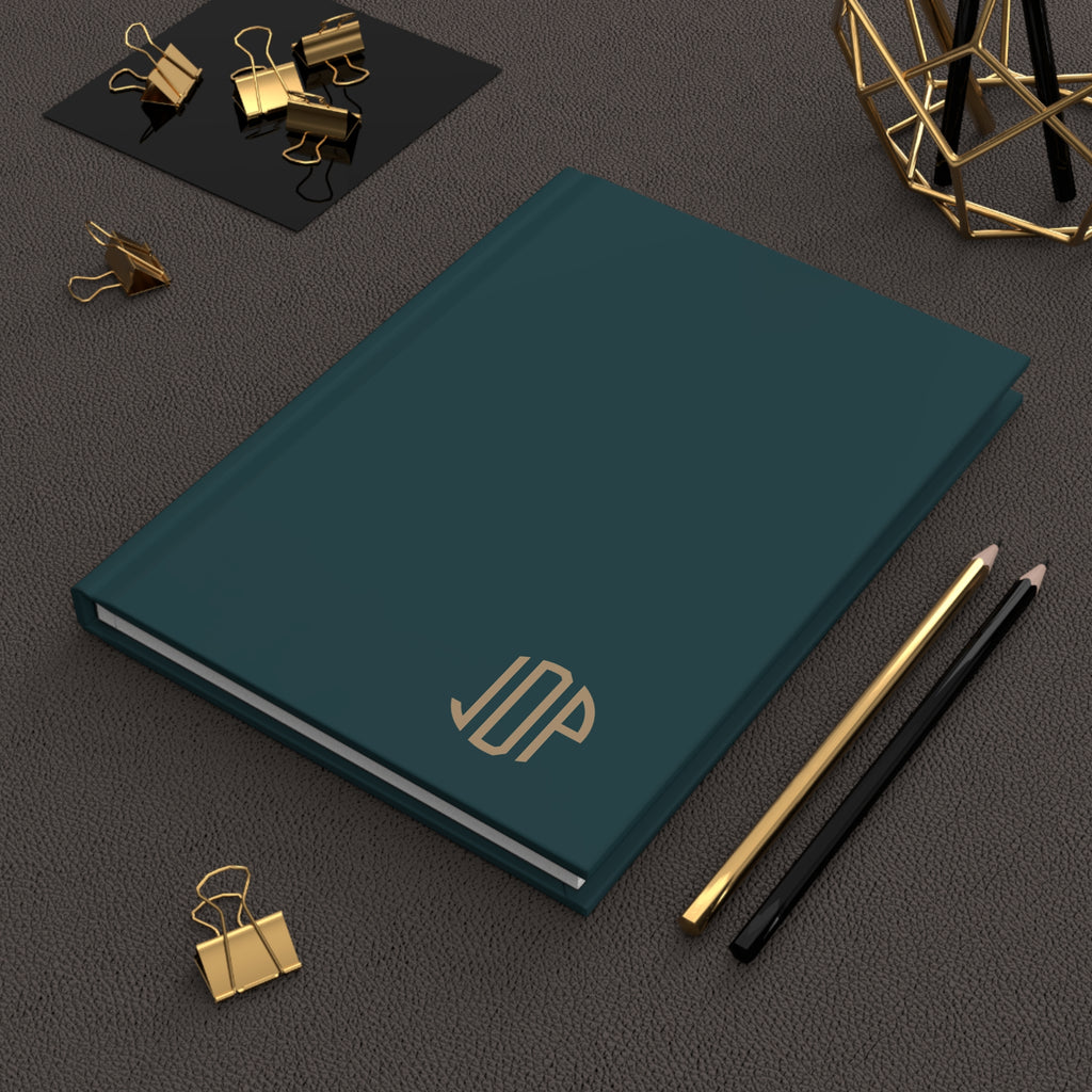 The MonoTone Monogram Hardcover Journal Lined Notebook for Notes and Planning, Teal Blue