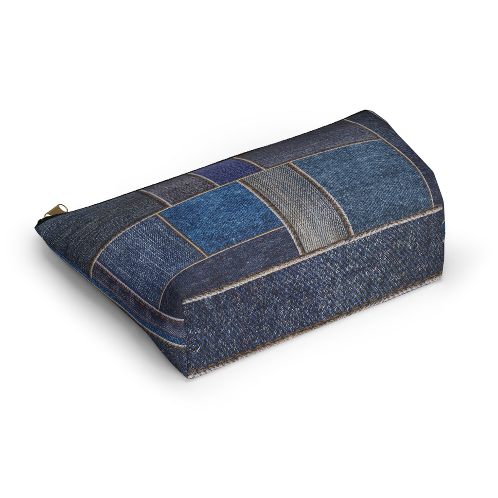 Denim Patchwork Accessory Pouch
