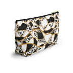 Leopard Chain T-Bottom Multipurpose Organizer Toiletry Travel Pouch, Black/White/Gold