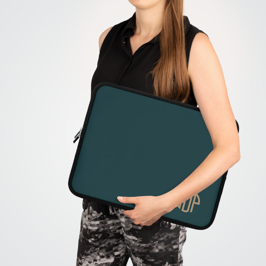 The MonoTone Monogram Tablet Laptop Sleeve, Multiple Sizes, Teal Blue
