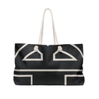 The Signia Custom Monogram Geometric Packable Oversized Multipurpose Weekender Bag, Carryall Tote, Beach Bag, Black/White