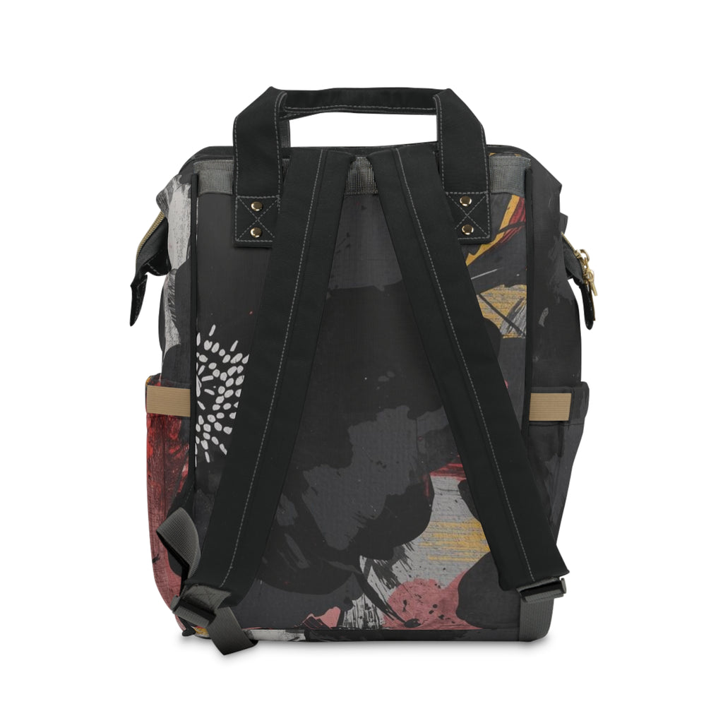 Floral Noir Nylon Multifunctional Travel Backpack Carryon