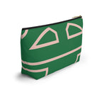 The Signia Custom Monogram Geometric T-Bottom Multipurpose Organizer Toiletry Travel Pouch, Green/Pink