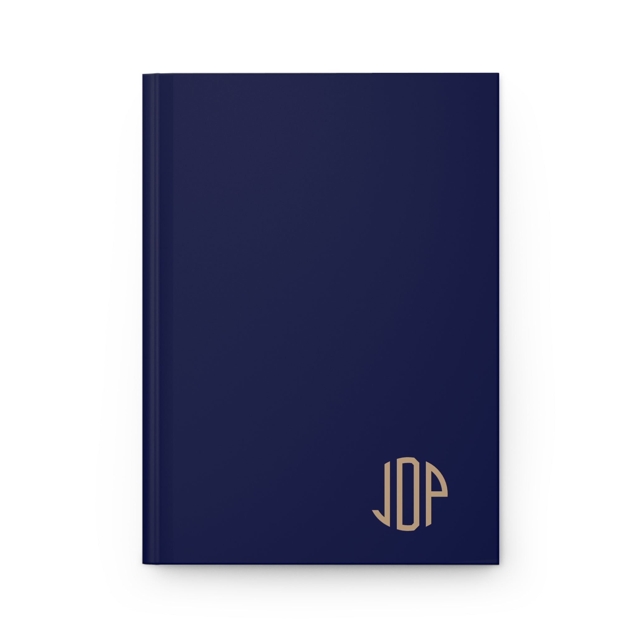 The MonoTone Monogram Hardcover Journal Lined Notebook for Notes and Planning, Navy Blue