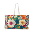 Aztec Floral Packable Oversized Multipurpose Weekender Bag, Carryall Tote, Beach Bag, Multicolor