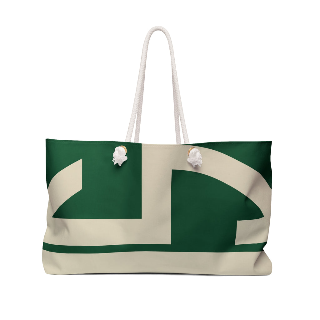Signia Block Packable Tote, Dark Green & Cream