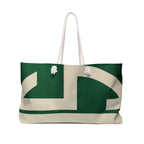 Signia Block Packable Tote, Dark Green & Cream