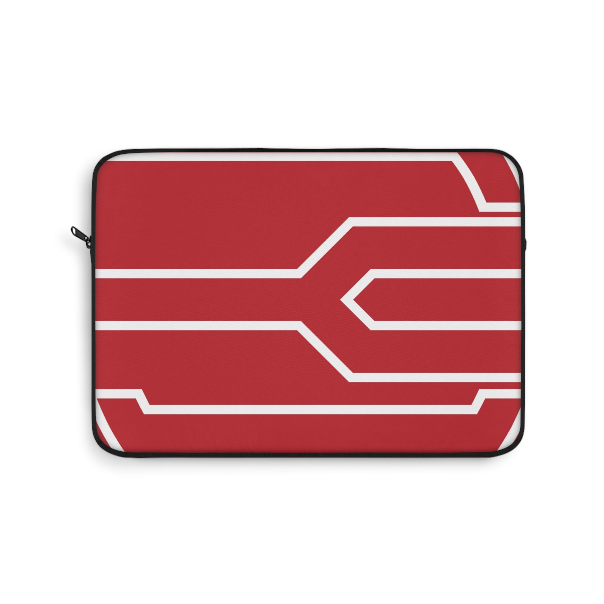 The Signia Custom Monogram Geometric Laptop Sleeve, Red/White