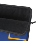 The Signia Custom Monogram Laptop Sleeve, Blue/Yellow Gold