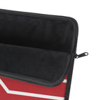 Red & White Personalized Slim Padded Laptop Sleeve