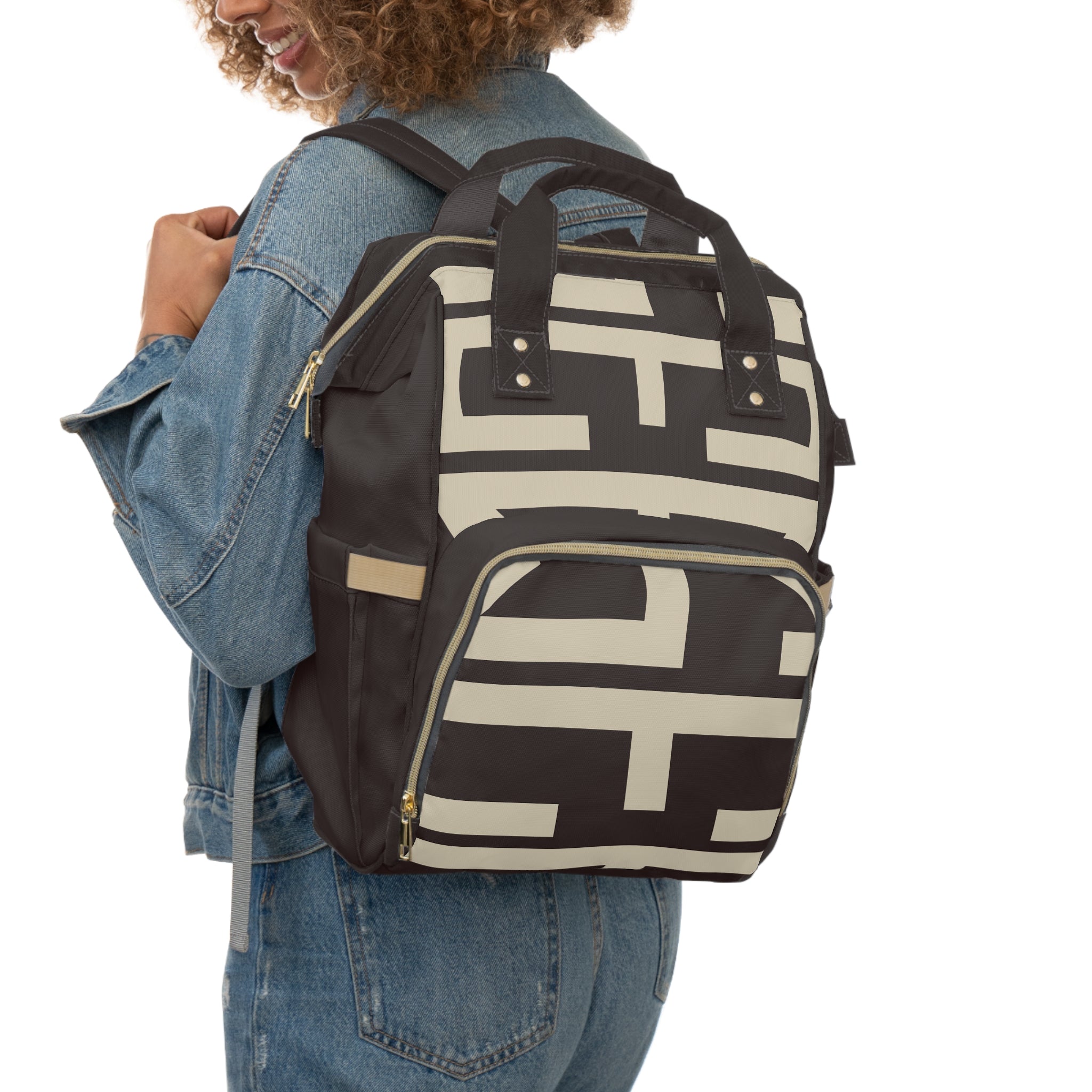 Signia Block Commuter Backpack, Coffee Bean & Cream