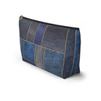 Denim Patchwork T-Bottom Multipurpose Organizer Toiletry Travel Pouch, Blue