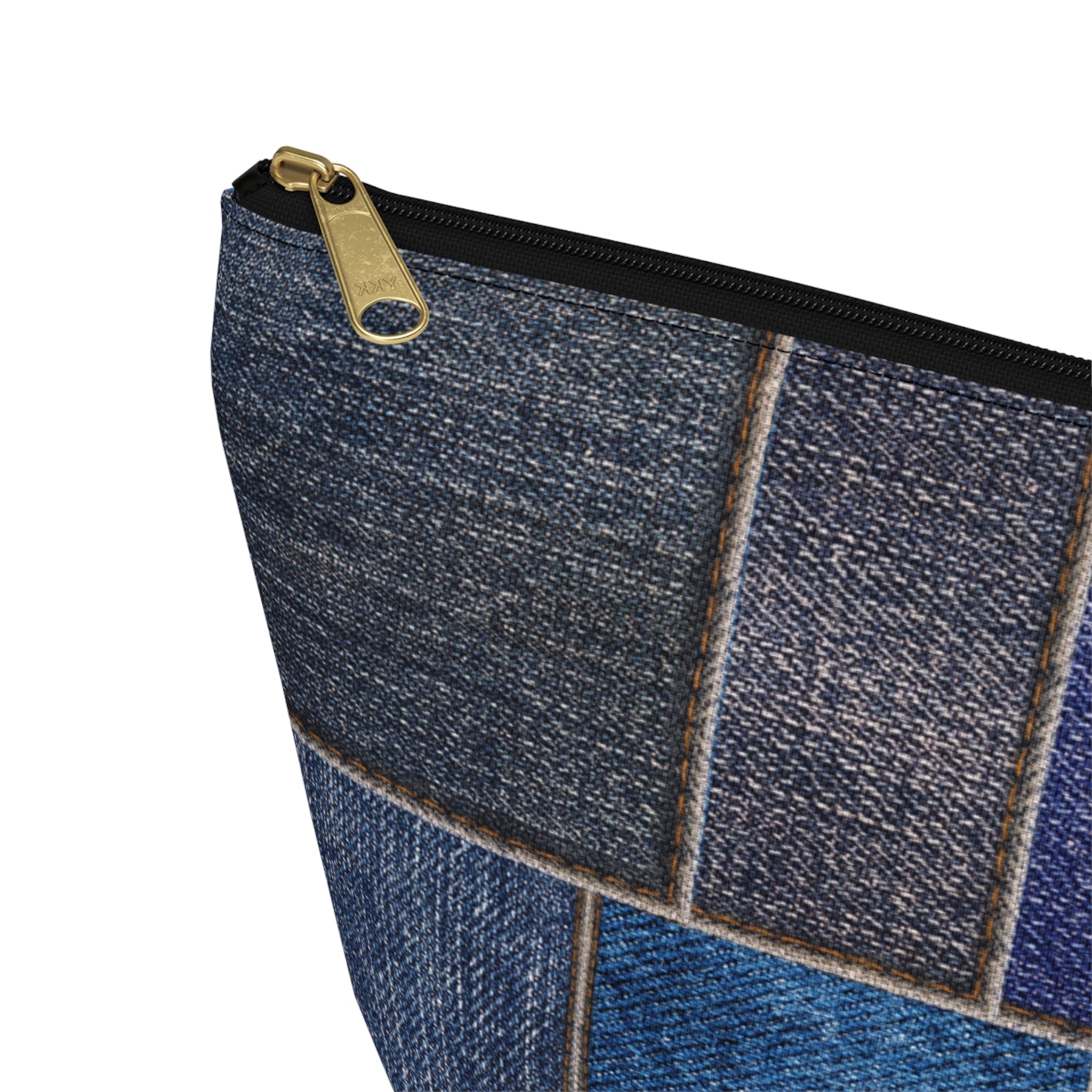 Denim Patchwork Accessory Pouch