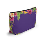 Tropical Brown Beauty T-Bottom Multipurpose Organizer Toiletry Travel Pouch, Purple