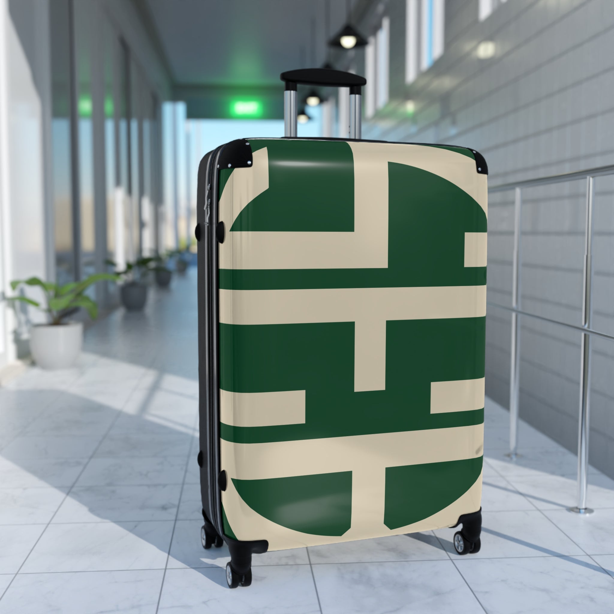 Signia Block Hard-Shell Luggage, Green & Cream