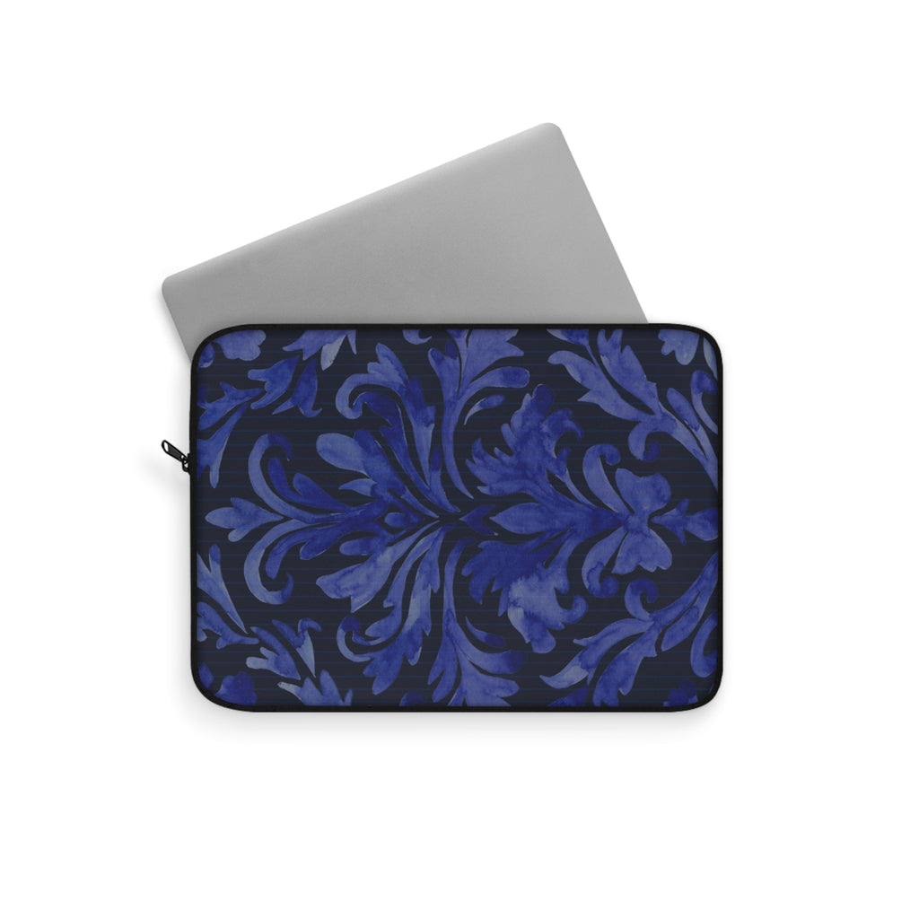 Blue Damask Laptop Sleeve Protective Case