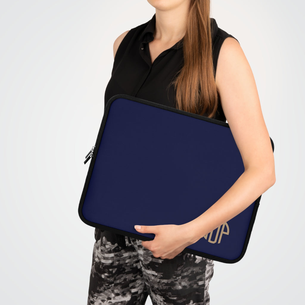 The MonoTone Monogram Tablet Laptop Sleeve, Multiple Sizes, Navy Blue
