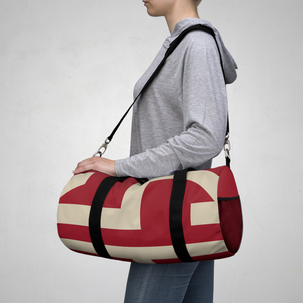 Signia Block Duffel Bag, Red & Cream