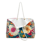 Aztec Floral Packable Oversized Multipurpose Weekender Bag, Carryall Tote, Beach Bag, Multicolor