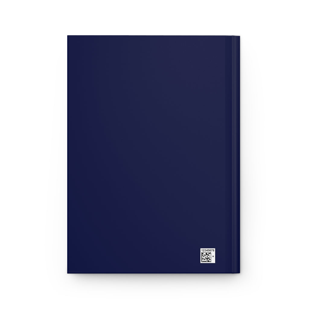 The MonoTone Monogram Hardcover Journal Lined Notebook for Notes and Planning, Navy Blue