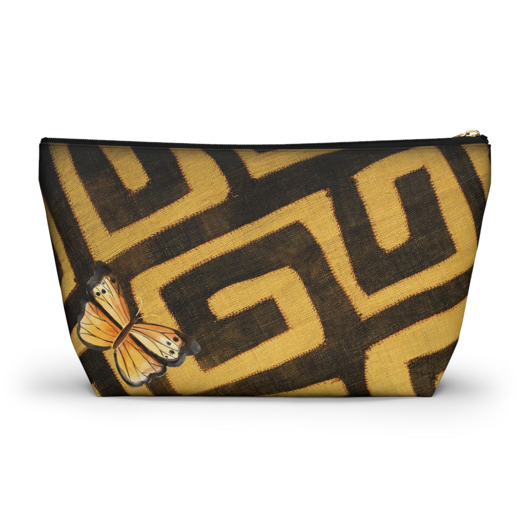 Tribal T-Bottom Multipurpose Organizer Toiletry Travel Pouch, Gold/Brown