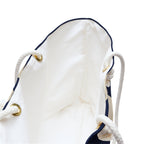 Signia Block Packable Tote, Navy & Cream