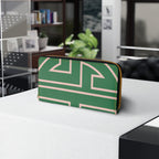 The Signia Custom Monogram Geometric Zipper Wallet, Green/Pink