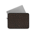 Brown Giraffe Print Laptop Sleeve Protective Case, Brown/Black