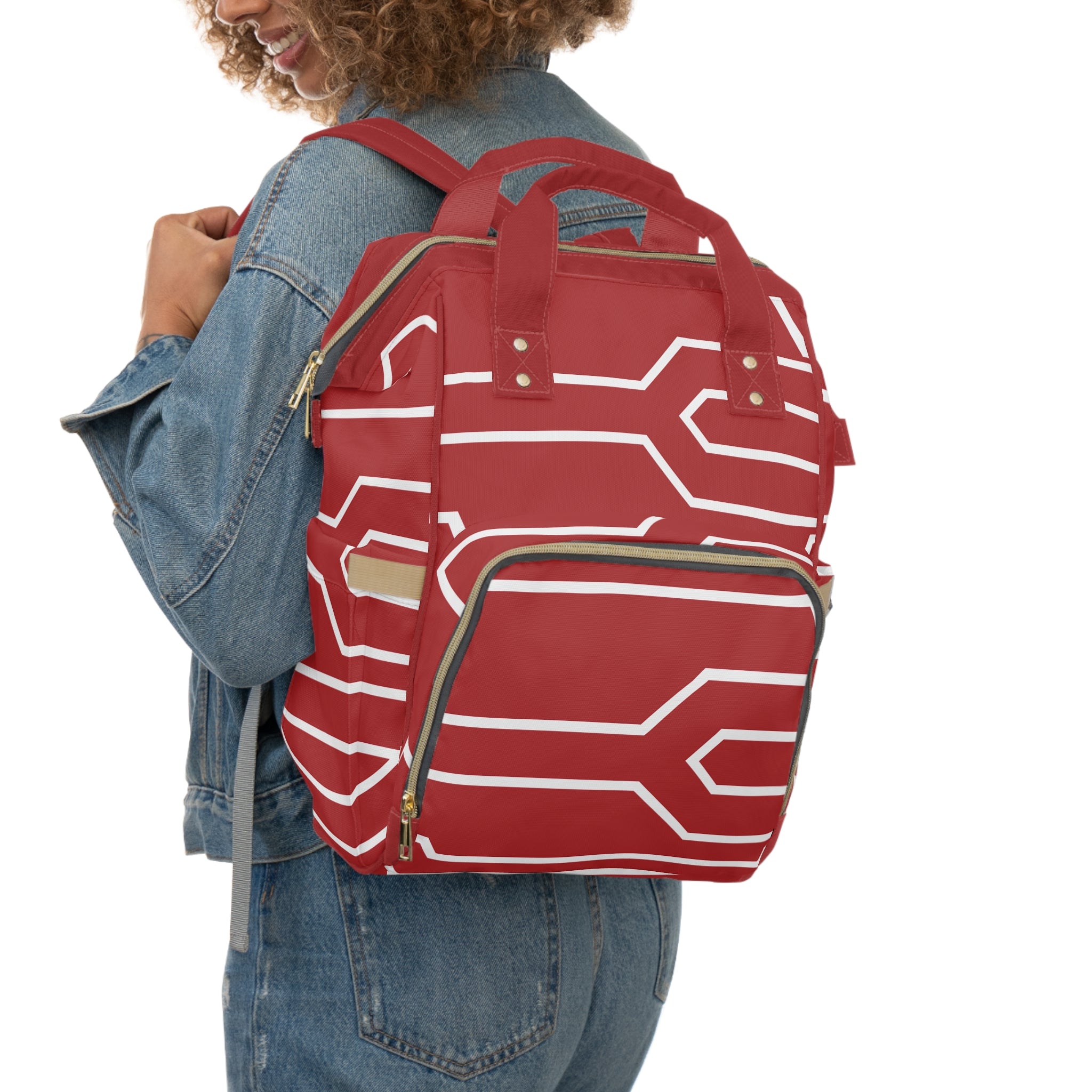 Signia Frame Commuter Backpack, Red & White