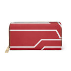 The Signia Custom Monogram Geometric Zipper Wallet, Red/White