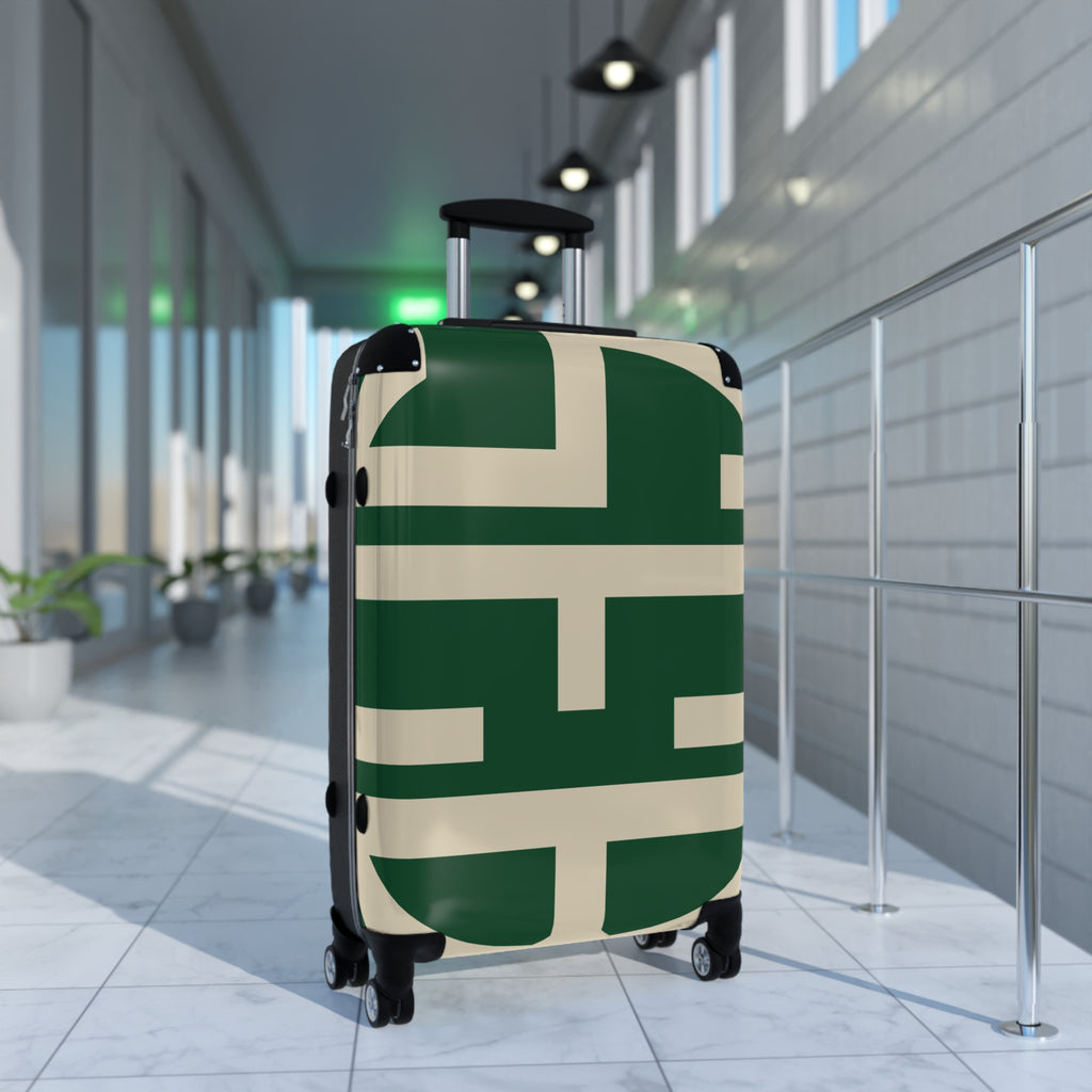 Signia Block Hard-Shell Luggage, Green & Cream