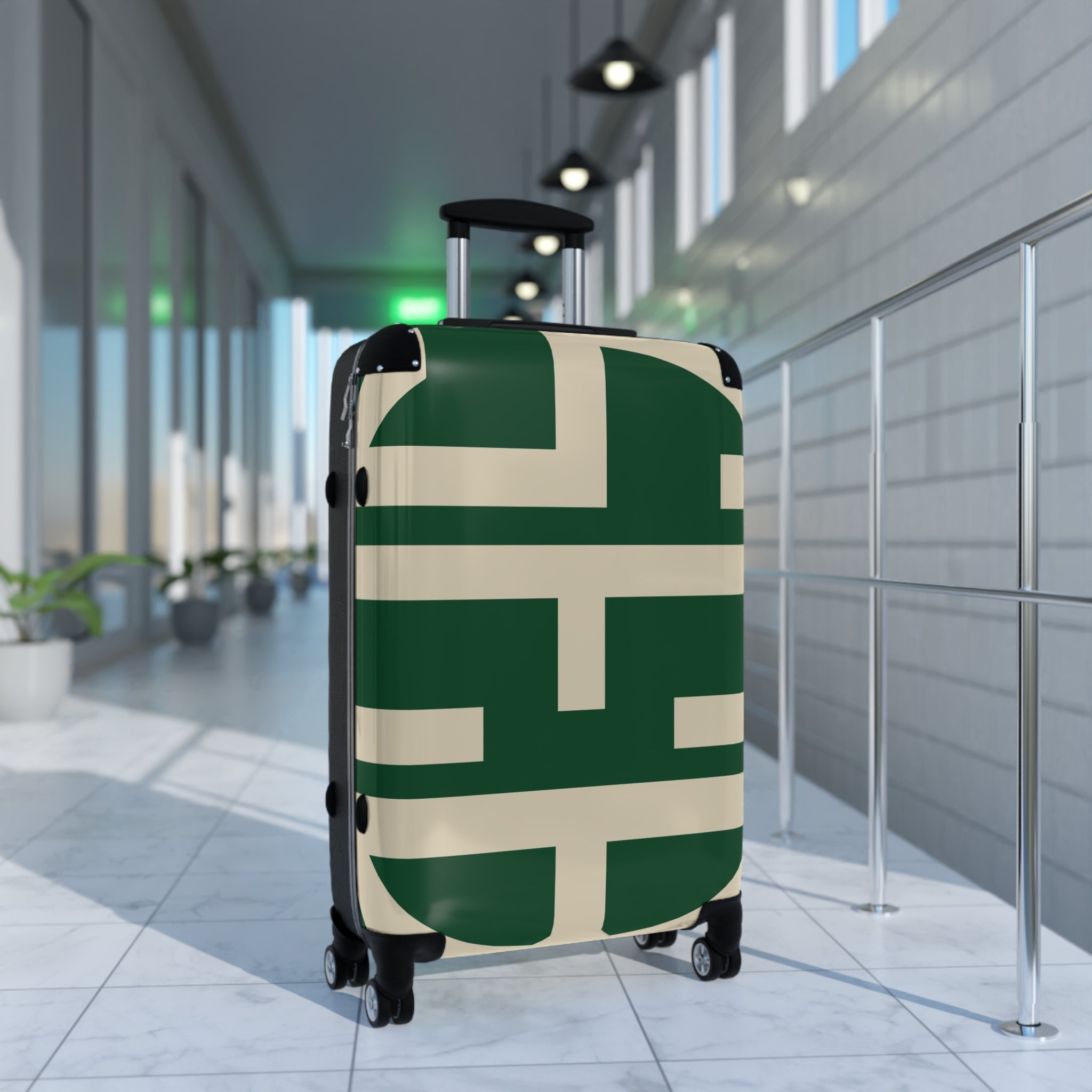 Signia Block Hard-Shell Luggage, Green & Cream