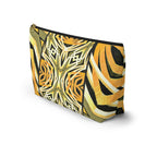 Tribal Sunrise Zebra Print T-Bottom Multipurpose Organizer Toiletry Travel Pouch, Black/Orange/Yellow
