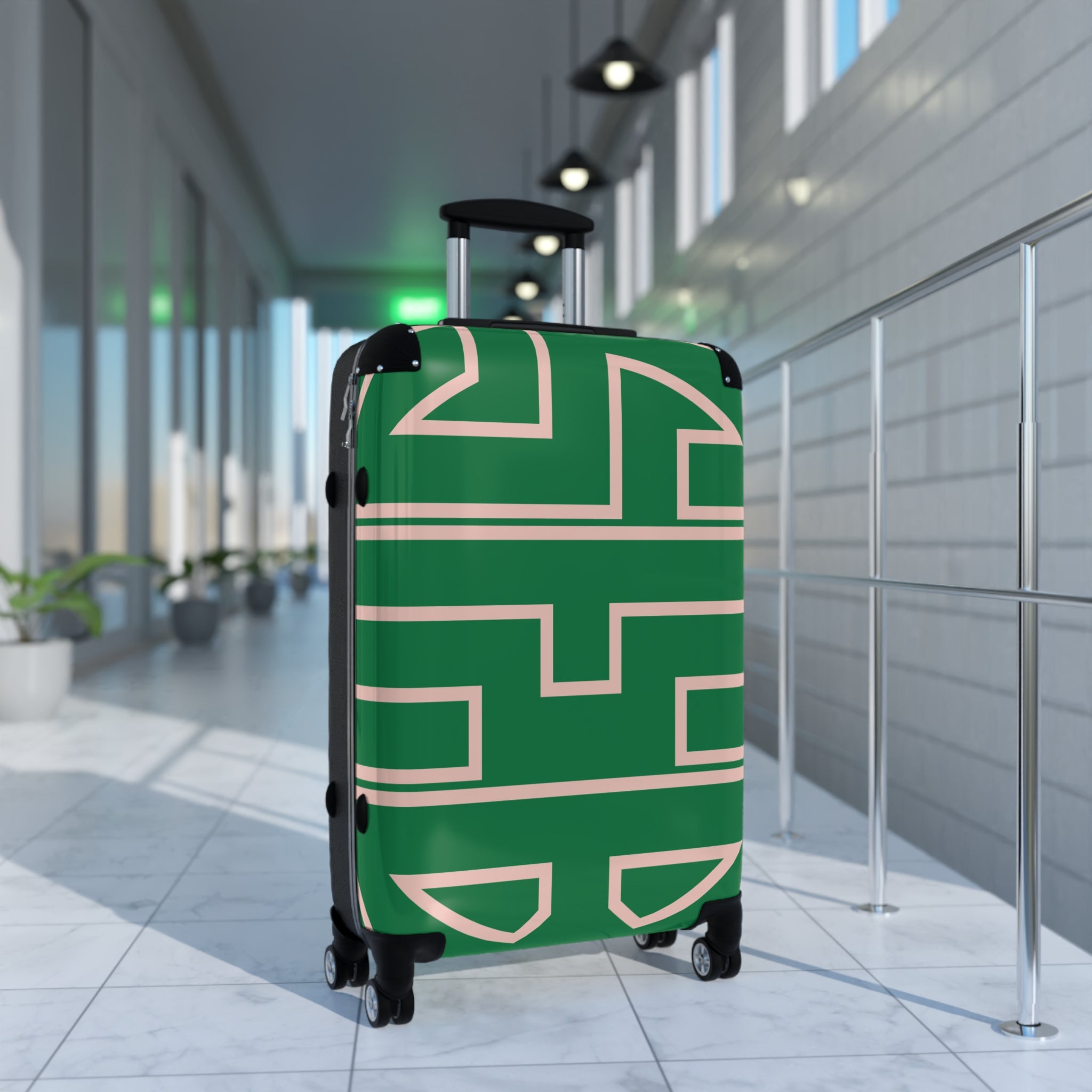 Signia Frame Hard-Shell Luggage, Green & Pink