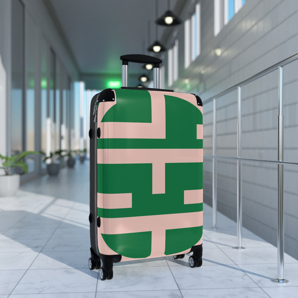 Signia Block Hard-Shell Luggage, Green & Pink