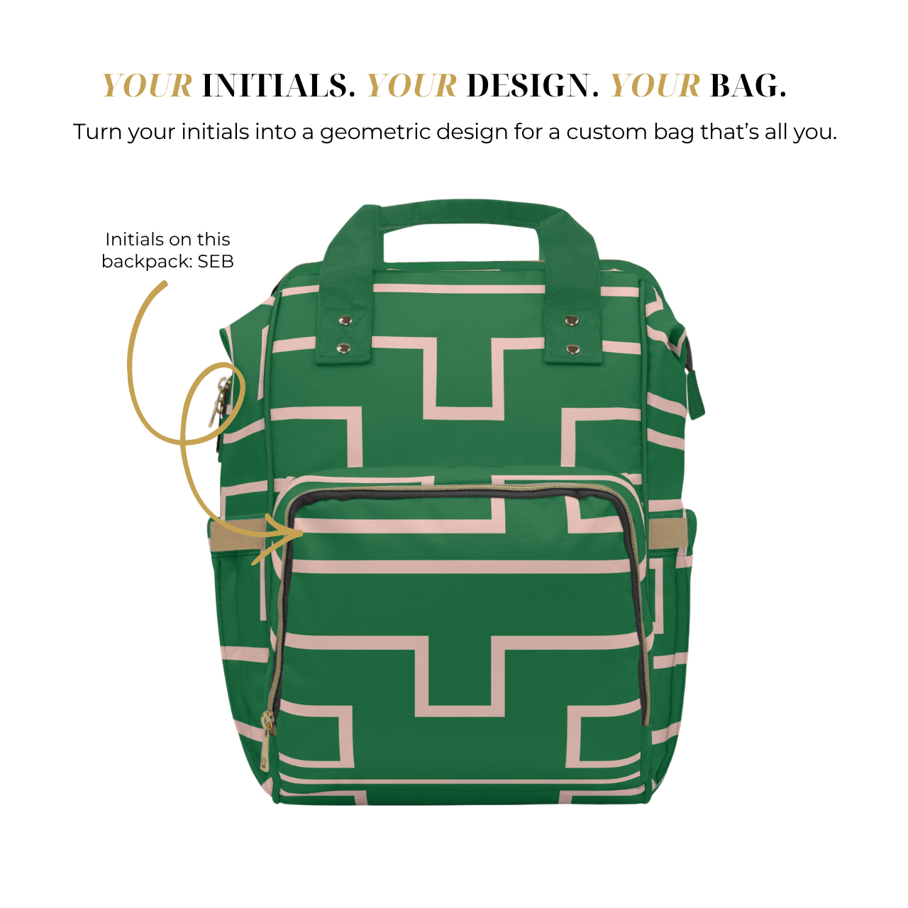 Signia Frame Commuter Backpack, Green & Pink